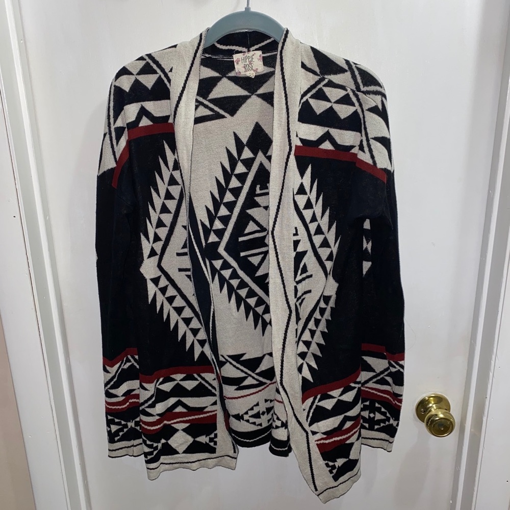 Hippie Rose Aztec Open Cardigan Sweater